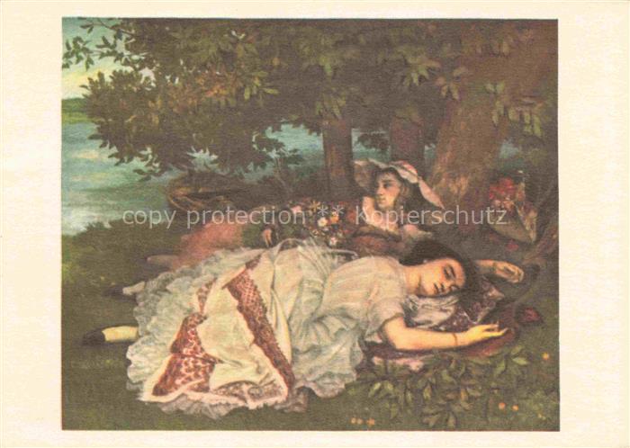 COURBET Gustave (1819-1877) Kuenstlerkarte Peinture Francaise Le XIX Les demoise