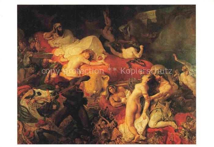 DELACROIX (1798-1863) Kuenstlerkarte Mort de Sardanapale