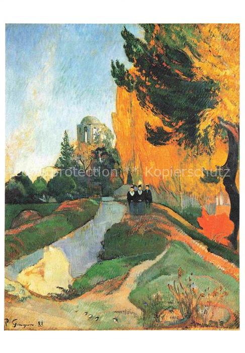 GAUGUIN Paul (1848-1903) Kuenstlerkarte Les Alyscamps Arles