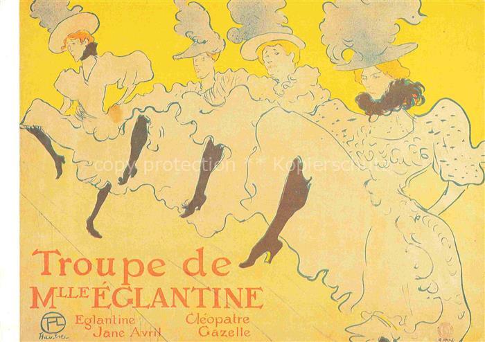 TOULOUSE-LAUTREC Henri de (1864-1901) Kuenstlerkarte La troupe de Mademoiselle E