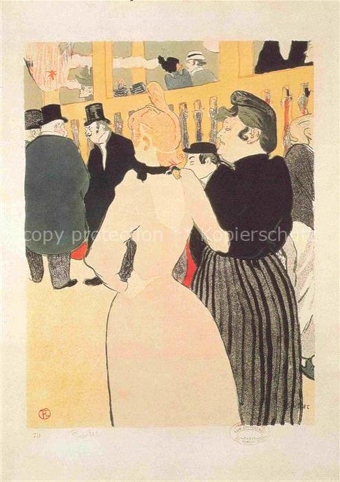TOULOUSE-LAUTREC Henri de (1864-1901) Kuenstlerkarte La Goulue et la Mome Fromag