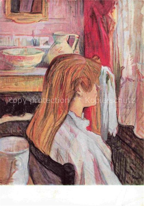 TOULOUSE-LAUTREC Henri de (1864-1901) Kuenstlerkarte Femme Fenetre