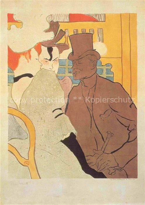 TOULOUSE-LAUTREC Henri de (1864-1901) Kuenstlerkarte Anglais au Moulin Rouge