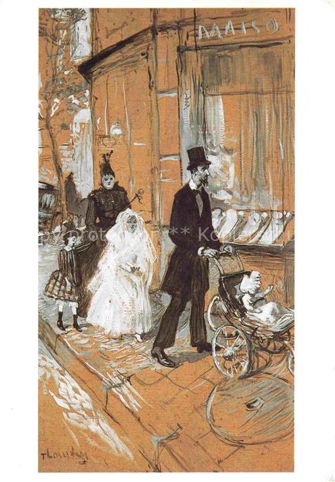 TOULOUSE-LAUTREC Henri de (1864-1901) Kuenstlerkarte Un jour de premiere communi