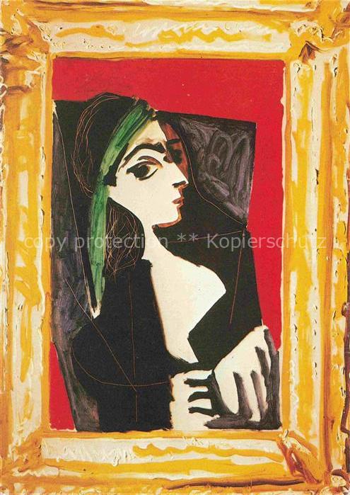 PICAssO Pablo (1881-1973) Kuenstlerkarte Portrait Jacqueline