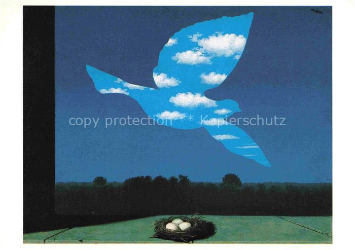 MAGRITTE Rene (1898-1967) Kuenstlerkarte The Returen Taube Nest