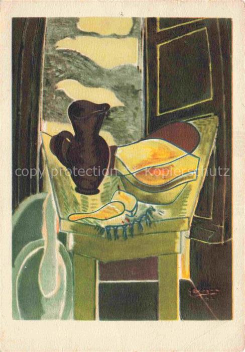 BRAQUE George (1882-1963) Kuenstlerkarte Toilet table