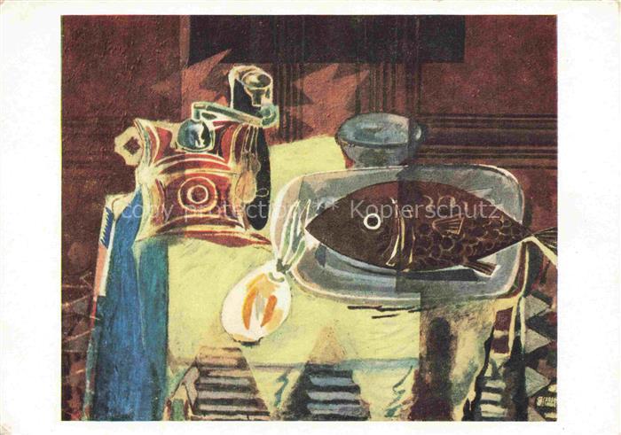 BRAQUE George (1882-1963) Kuenstlerkarte Still life with Coffee Grinder