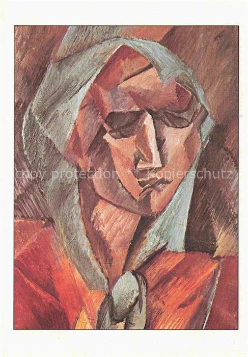 BRAQUE George (1882-1963) Kuenstlerkarte Tete de femme