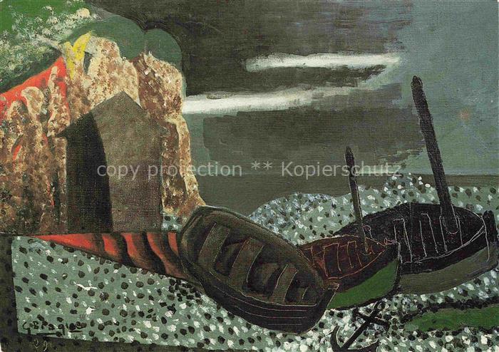 BRAQUE George (1882-1963) Kuenstlerkarte Der Strand von Dieppe