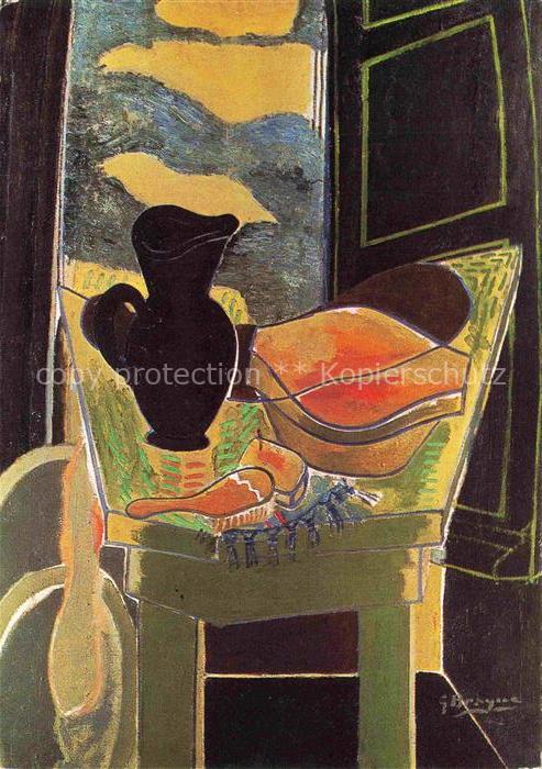 BRAQUE George (1882-1963) Kuenstlerkarte La toilette devant la fenetre