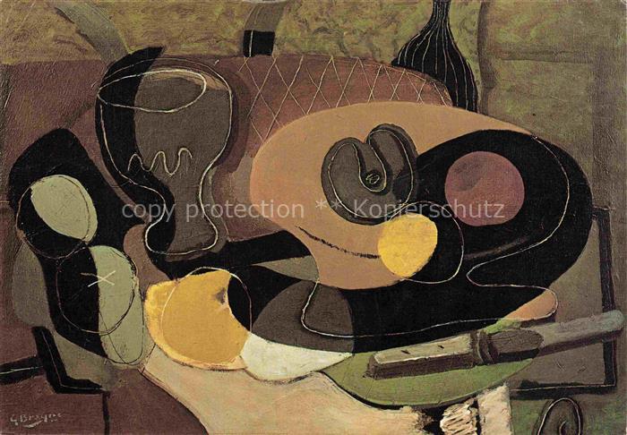 BRAQUE George (1882-1963) Kuenstlerkarte Stilleben mit Messer