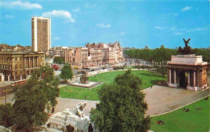 LONDON  UK Hyde Park Corner and Hilton Hotel