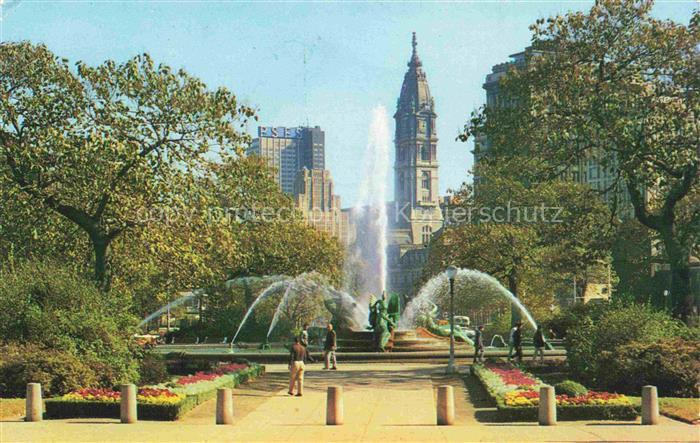PHILADELPHIA  Pennsylvania USA Logan Circle PSFS Building and City Hall Tower