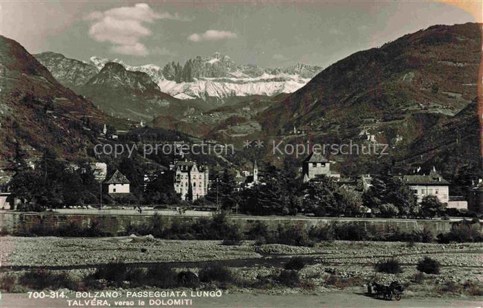 BOLZANO Bozen Suedtirol IT Passeggiata Lungo Talvera verso le Dolomiti