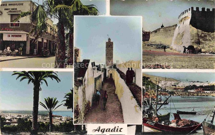 Agadir Maroc La Potinière La Casbah Le Minaret et le port