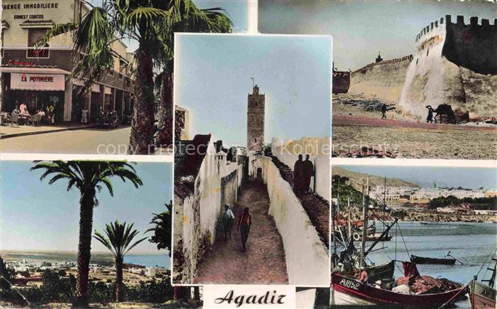 Agadir Maroc La Potinière La Casbah Le Minaret et le port