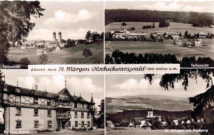 St Maergen Panorama Teilansichten Kurhaus Krone Blick zum Feldberg