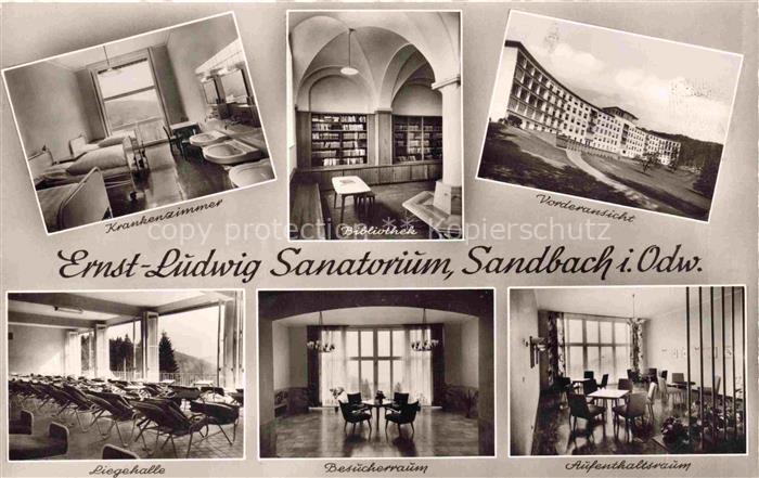 Sandbach  Odenwald Breuberg Hessen Ernst-Ludwig-Sanatorium Krankenzimmer Bibliot