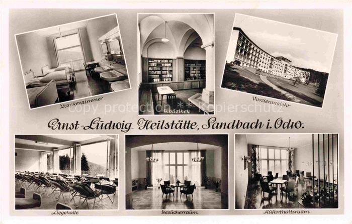 Sandbach  Odenwald Breuberg Hessen Ernst-Ludwig-Sanatorium Krankenzimmer Bibliot