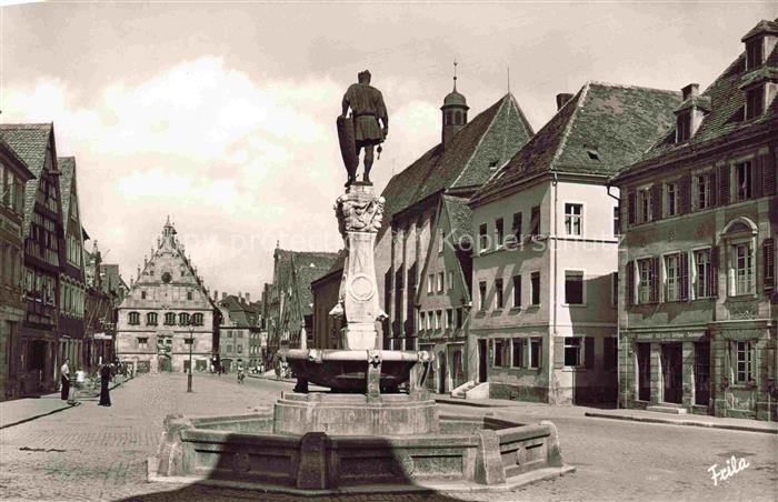 Weissenburg  Bayern Kaiser-Ludwig-Brunnen Rathaus Karmeliterkirche