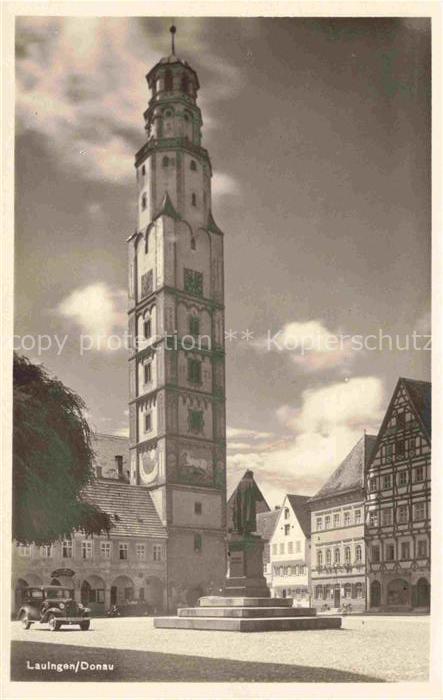Lauingen Donau Die alte Herzogstadt Schimmelturm Denkmal
