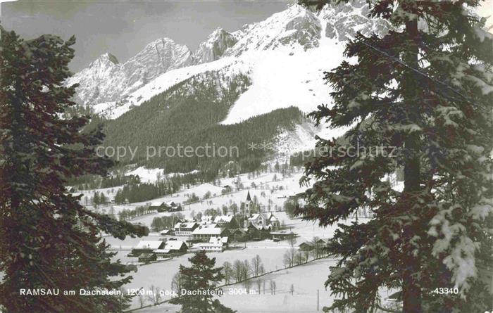 Ramsau Dachstein Steiermark AT Winterpanorama Blick gegen Dachstein