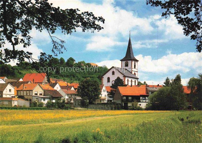 Reichelsheim Odenwald Ortsansicht mit Kirche