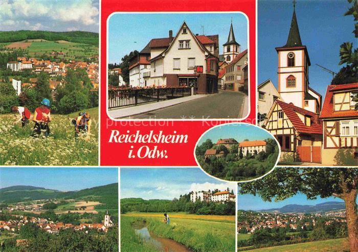 Reichelsheim Odenwald Panorama Erholungsort Blumenwiese Ortsansichten Kirche Sch
