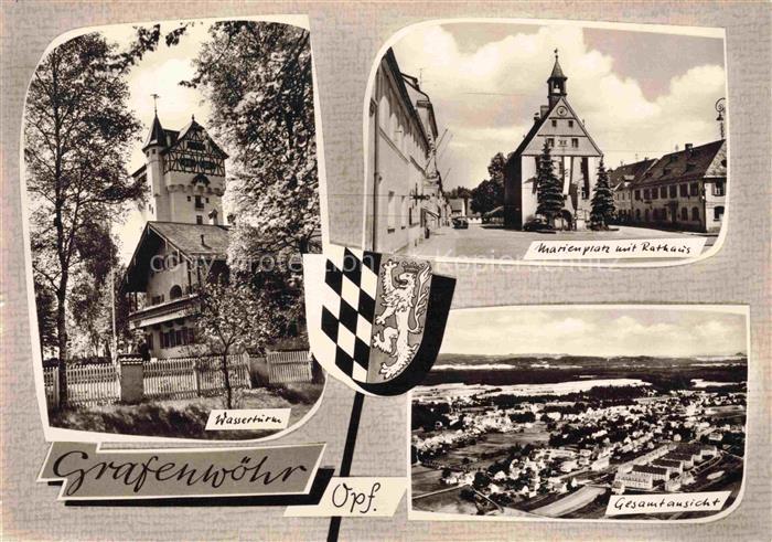 Grafenwoehr Wasserturm Marienplatz Rathaus Luftaufnahme
