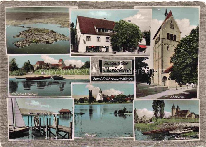 Mittelzell Reichenau Konstanz BW Luftaufnahme Inselgaststaette Spicker Landestel