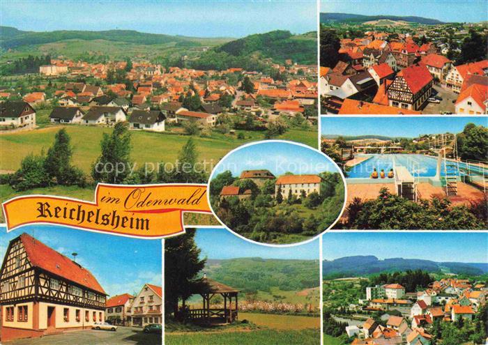 Reichelsheim Odenwald Panorama Erholungsort Ortsansichten Fachwerkhaus Schloss R