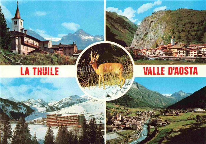 La Thuile Aostatal Valle d Aosta IT Teilansichten Panorama Sommer und Winter Wil