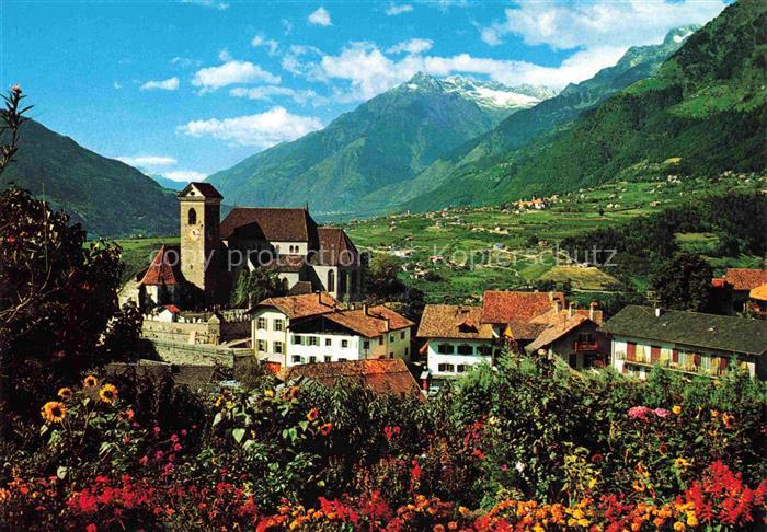 Schenna Meran Trentino IT Panorama Blick gegen Zielspitze