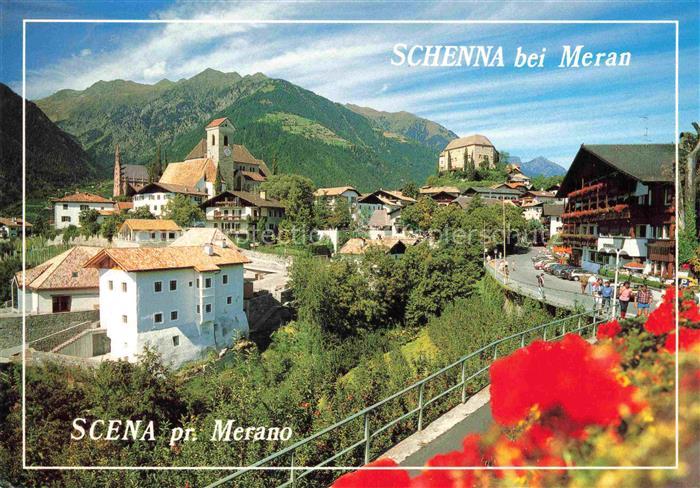 Schenna Meran Trentino IT Teilansicht Kirche Schloss