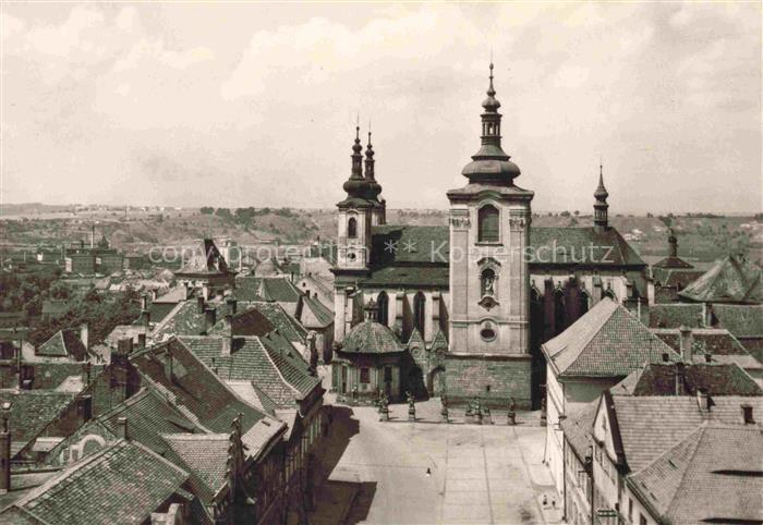Zatec Saaz CZ Hostalkovo namesti s dekanskym chramem Stadtplatz Kirche