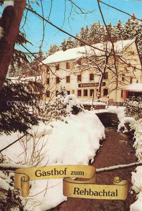 Grafengehaig Kulmbach Bayern Gasthof zum Rehbachtal im Winter Partie am Bach