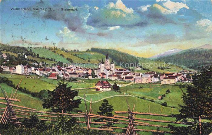 Mariazell Steiermark AT Ortsansicht mit Wallfahrtskirche