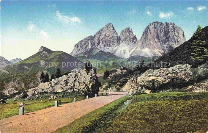 Langkofelgruppe Sassolungo Sasso Lungo 3178m Bolzano IT vom Pordoijoch an der Do
