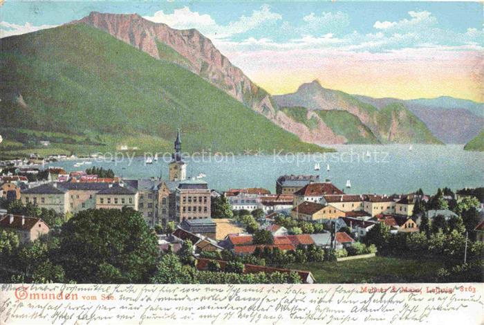 Gmunden Traunsee Salzkammergut Oberoesterreich AT Panorama