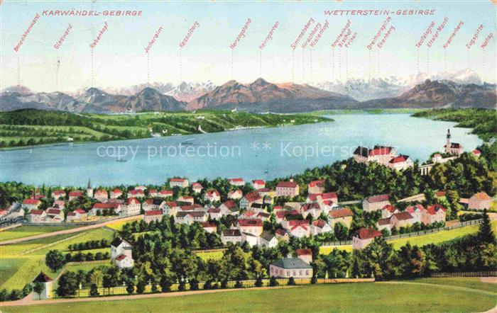 Starnberg Starnbergersee mit Karwendel und Wetterstein