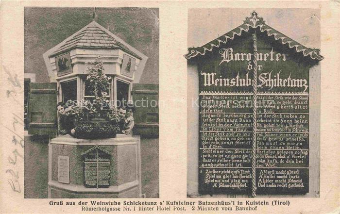 KUFSTEIN Tirol AT Weinstube Schicketanz s'Kufsteiner Batzenhaeusl Barometer