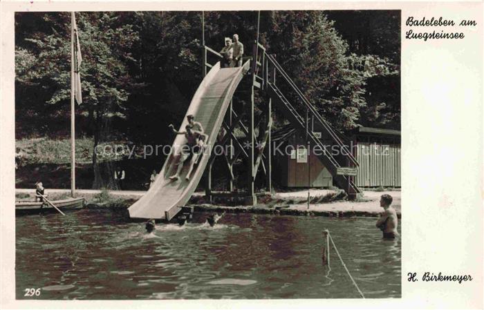 Luegsteinsee Brannenburg Rosenheim Bayern Strandbad mit Wasserrutschbahn