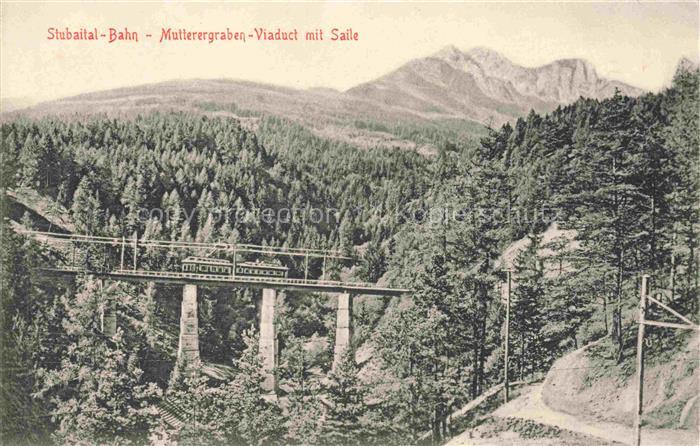 Stubaital Tirol AT Stubaital Bahn Mutterergraben Viaduct mit Saile