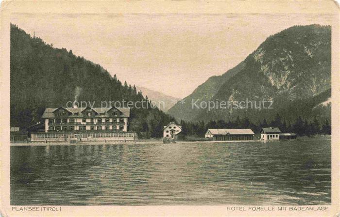 Plansee 973m Breitenwang Ausserfern Tirol AT Hotel Forelle mit Badeanlage