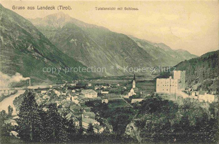 Landeck  Tirol AT Totalansicht mit Schloss