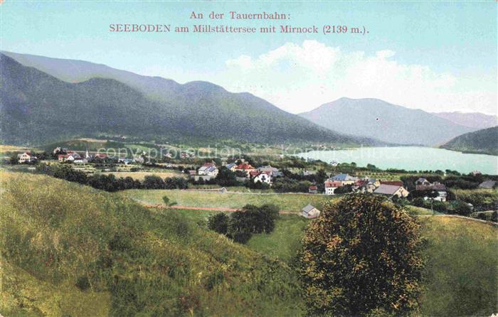 Seeboden Millstaettersee Kaernten AT mit Mirnock an der Tauernbahn