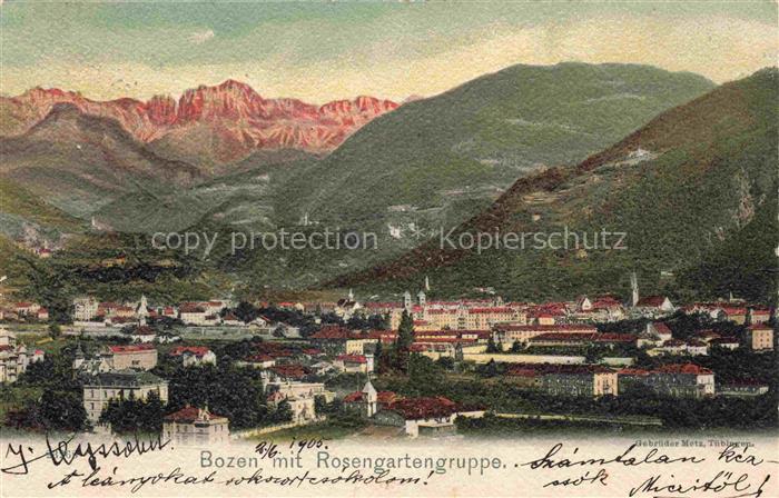 Bozen  BOLZANO Suedtirol IT mit Rosengartengruppe