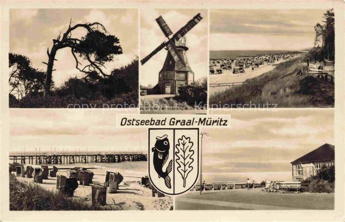 Graal-Mueritz Ostseebad Windmuehle Strandpartien Seebruecke