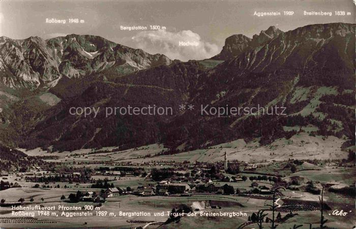 Pfronten Bayern mit Rossberg Aggenstein Bergstation und Trasse der Breitenbergba
